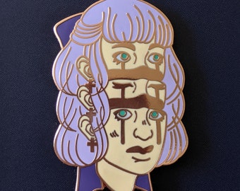 Hard Enamel Pin | Fantasy Art | Woman surreal portrait