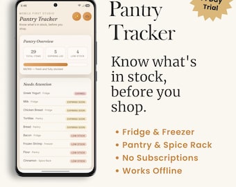 Pantry Tracker App | Fridge, Freezer, Spice Rack Inventory (iPhone/Android)
