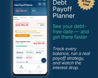 Debt Payoff Planner App | Snowball & Avalanche Tracker | No Subscription | (iPhone/Android App)