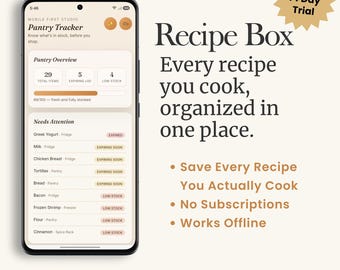 Recipe Box App | Save & Organize Your Recipes, Digital Recipe Book (iPhone/Android App)