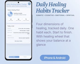 Daily Healing Habits Tracker | Somatic Cognitive Emotional Spiritual Wellness Journal | Self‑Care Streak Tracker | Emotional Wellness App