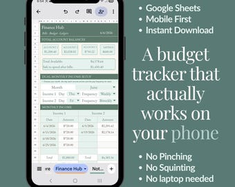Dual Income Budget Tracker | Mobile Finance Hub (Google Sheets)