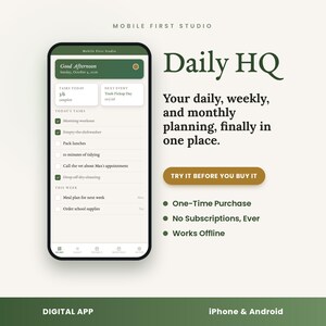 Application Daily HQ Planner | Tâches quotidiennes, hebdomadaires et mensuelles (iPhone/Android)
