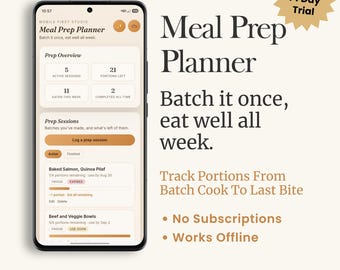 Meal Prep Planner App | Track Batch Cooking Portions & Use-By Dates (iPhone/Android App)