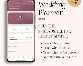 Wedding Planner App, Guest List, Budget & Vendor Tracker (iPhone/Android App)