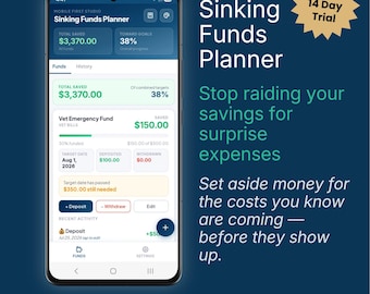 Sinking Funds Planner App | Save for Multiple Goals | No Subscription | (iPhone/Android App)