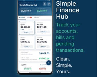 Central de Finanças Simples | Controle das Finanças Domésticas | Contas, Pagamentos e Pendências | Aplicativo Digital para iPhone e Android