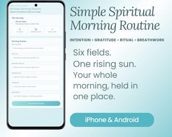 Simple Spiritual Morning Routine Tracker | Daily Intention Gratitude Affirmation Ritual Planner | Digital Download for iPhone and Android