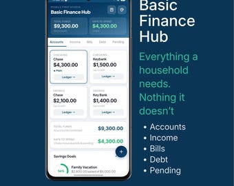 Central de Finanças Básicas | Planejador de Orçamento e Controle de Despesas | Contas, Renda, Contas a Pagar, Quitação de Dívidas | Aplicativo de Finanças Digitais