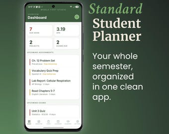 Standard Student Planner | GPA Calculator, Grade Tracker, Assignment Planner | App for iPhone & Android