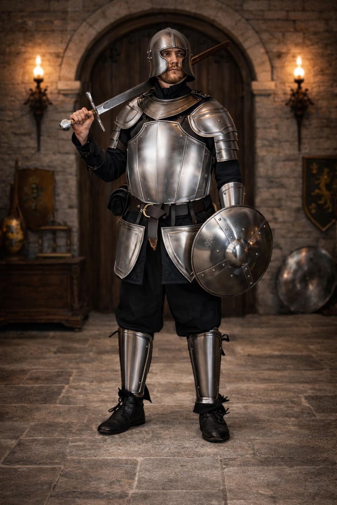 Steel Knight Armour Set – Wearable Full Medieval LARP Cosplay Armor ...