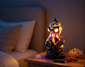 ユニークなタコ型ランプ、モダンなホームデコレーション用樹脂製テーブルランプ