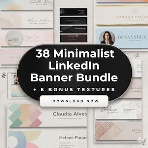 Pacchetto di banner LinkedIn minimalisti, modelli di branding professionali (download digitale)