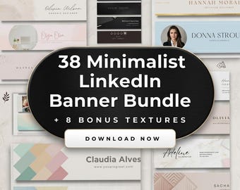 Minimalist LinkedIn Banner Bundle, Professional Branding Templates (Digital Download)