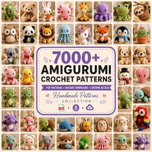 7000+ Amigurumi Crochet Patterns Bundle PDF | Cute Animal Crochet Patterns | Beginner Friendly Plushie Patterns | Instant Download