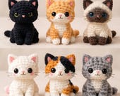 Amigurumi Crochet Kitten Patterns – Mini Cat Plush Toy Bundle (PDF Download)