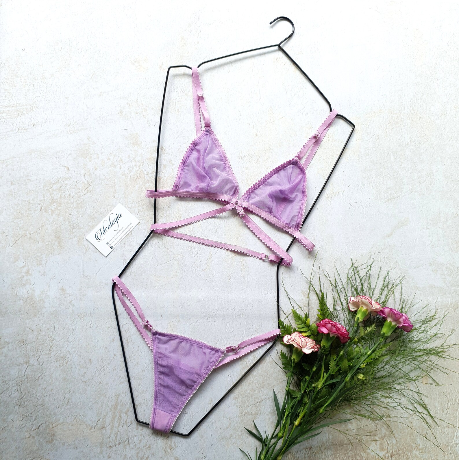 Lilac Lingerie Set. Lavender Lingerie Set. Lilac Mesh Lingerie | Etsy