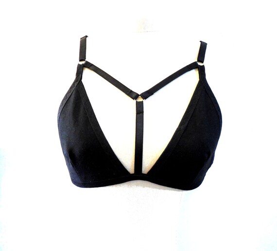black caged bralette