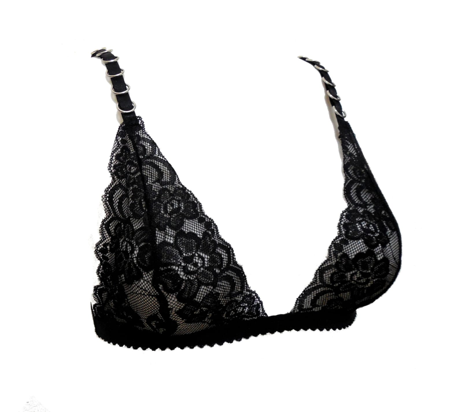 Serti Bra. Lace Bralette. Decorative Bra Straps. Triangle Soft Etsy