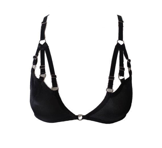 black harness bralette