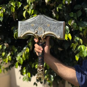 Handmade Mjolnir Hammer Decor, Norse Mythology Thor Inspired Replica, Viking Style Display Piece, God of War Inspired Collectible