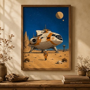 Affiche rétro d'explorateur spatial | Art mural vintage de science-fiction