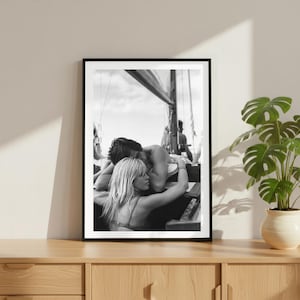 ヴィンテージのブリジット・バルドーのプリント、高級モデルファッションポスター、ファインアート写真のウォールアート、ハイソサエティの白黒インテリア 画像 1