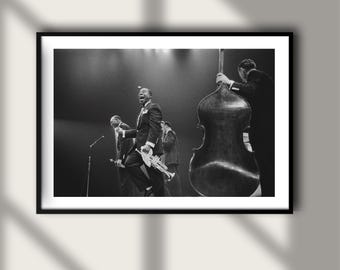 Vintage Louis Armstrong Concert Print, Jazz Blues Legend Poster, Fine Art Photography Wall Art, Black and White Artist, Iconic Music Decor