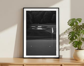 Vintage Golf Course Green Carts Print, High Society Luxury Sports Poster, Fine Art Photography Wall Art, Black and White Decor