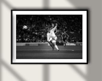 Zinedine Zidane Poster, Motivational Sports Print, Football Wall Art, Vintage Sports Legend, Black and White Soccer Poster