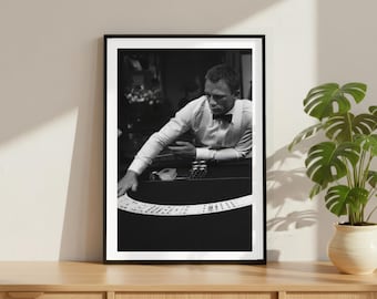 Vintage Daniel Craig Action Shot Print, Celebrity Actor Poster, Fine Art Photography Wall Art, Black and White Iconic TV Movie