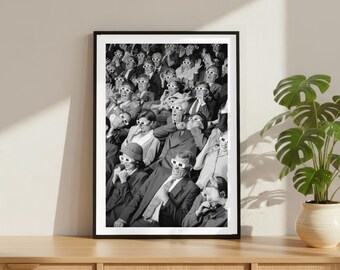 Vintage 3D Movie Theatre Print, Retro Cinema Poster, Fine Art Photography Wall Art, Black and White Iconic Movie