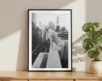 Vintage Marilyn Monroe Smoking Print, Luxury Model Fashion Poster, Fine Art Photography Wall Art, High Society Black and White Decor