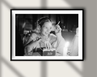 Vintage Kate Moss Print, Luxury Model Fashion Poster, Fine Art Photography Wall Art, High Society Black and White Decor