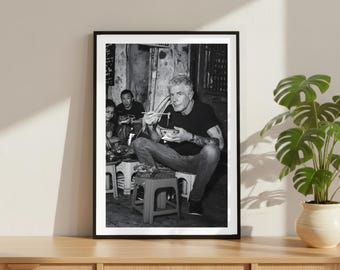 Vintage Anthony Bourdain Print, Icon Legend Poster, Fine Art Photography Wall Art, Black and White Chef Decor