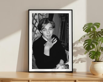 Vintage Leonardo DiCaprio Print, Celebrity Actor Poster, Fine Art Photography Wall Art, Black and White Iconic TV Movie
