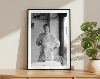 Vintage Antony Bourdain Kochen Druck, Symbol Legende Poster, Feine Kunst Fotografie Wandkunst, Schwarzweiß Koch Dekor