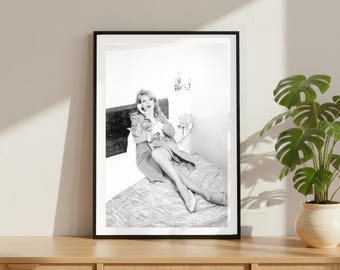 ヴィンテージ ケイト・モス プリント、高級モデル ファッション ポスター、ファインアート写真 ウォール アート、ハイソサエティ 白黒装飾