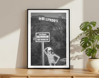 Vintage Debbie Harry Hollywood Sign Print, Country Legend Poster, Fine Art Photography Wall Art, Black and White Artist, Iconic Music Decor
