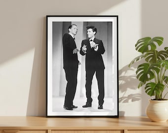 Vintage Frank Sinatra Elvis Presley Print, Jazz Blues Legend Poster, Fine Art Photography Wall Art, Black and White Artist, Iconic Music