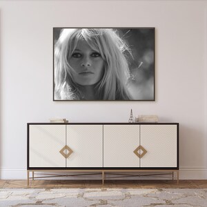Impressão vintage de Brigitte Bardot, pôster de moda de modelo de luxo, arte fotográfica de parede, decoração sofisticada em preto e branco. imagem 4