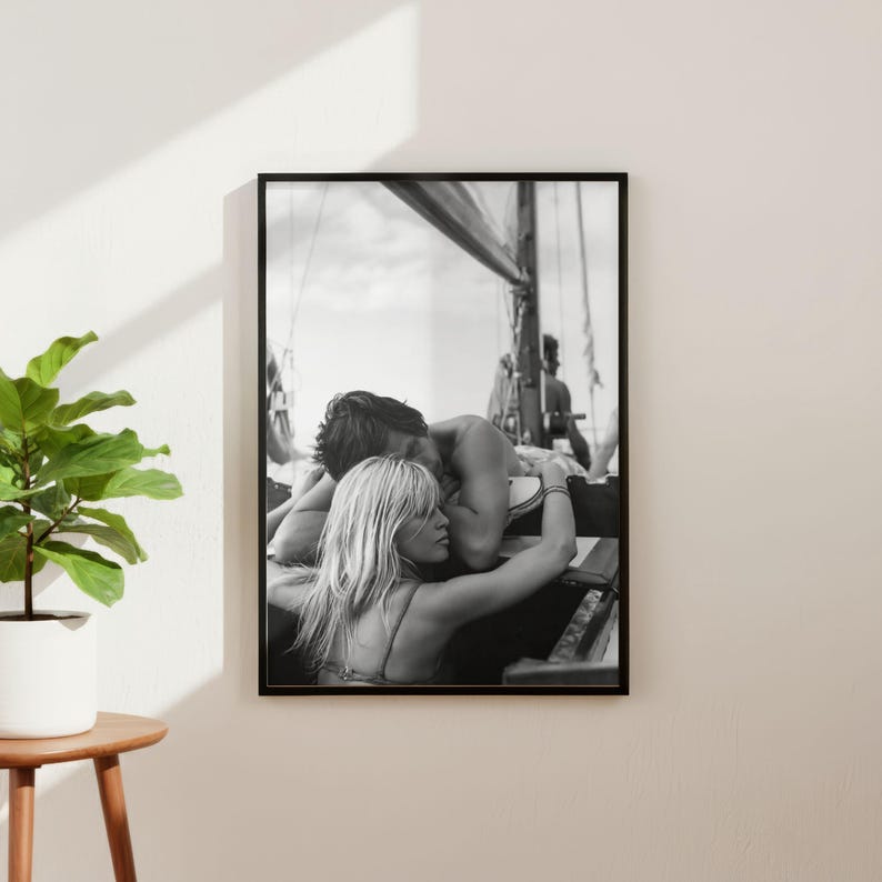 ヴィンテージのブリジット・バルドーのプリント、高級モデルファッションポスター、ファインアート写真のウォールアート、ハイソサエティの白黒インテリア 画像 5