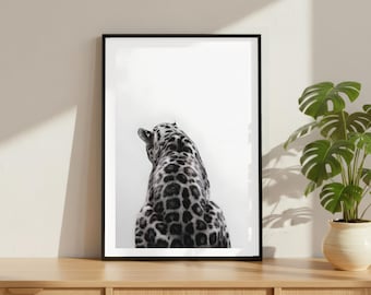 Vintage Leopard Print, Luxury Fashion Poster, Fine Art Photography Wall Art, Black and White High Society Decor, Monochrome Animal Art