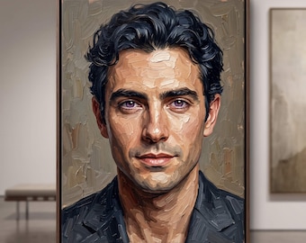 Custom Oil Portrait from Photo, Commission Hand Painted Portrait on Canvas, Personalized Gift for Him, Family Keepsake Canvas Wall Art
