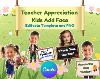 EDIT FOR ME Add-On | Custom Photo Editing Service for Teacher Appreciation Gifts | Personalised Add Kid Face Canva Template Help