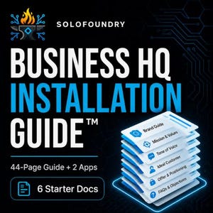 Business HQ AI-system för småföretag | Varumärkesröst + Köpare + Erbjudandekonfiguration | Digital nedladdning i PDF-format + HTML-verktyg
