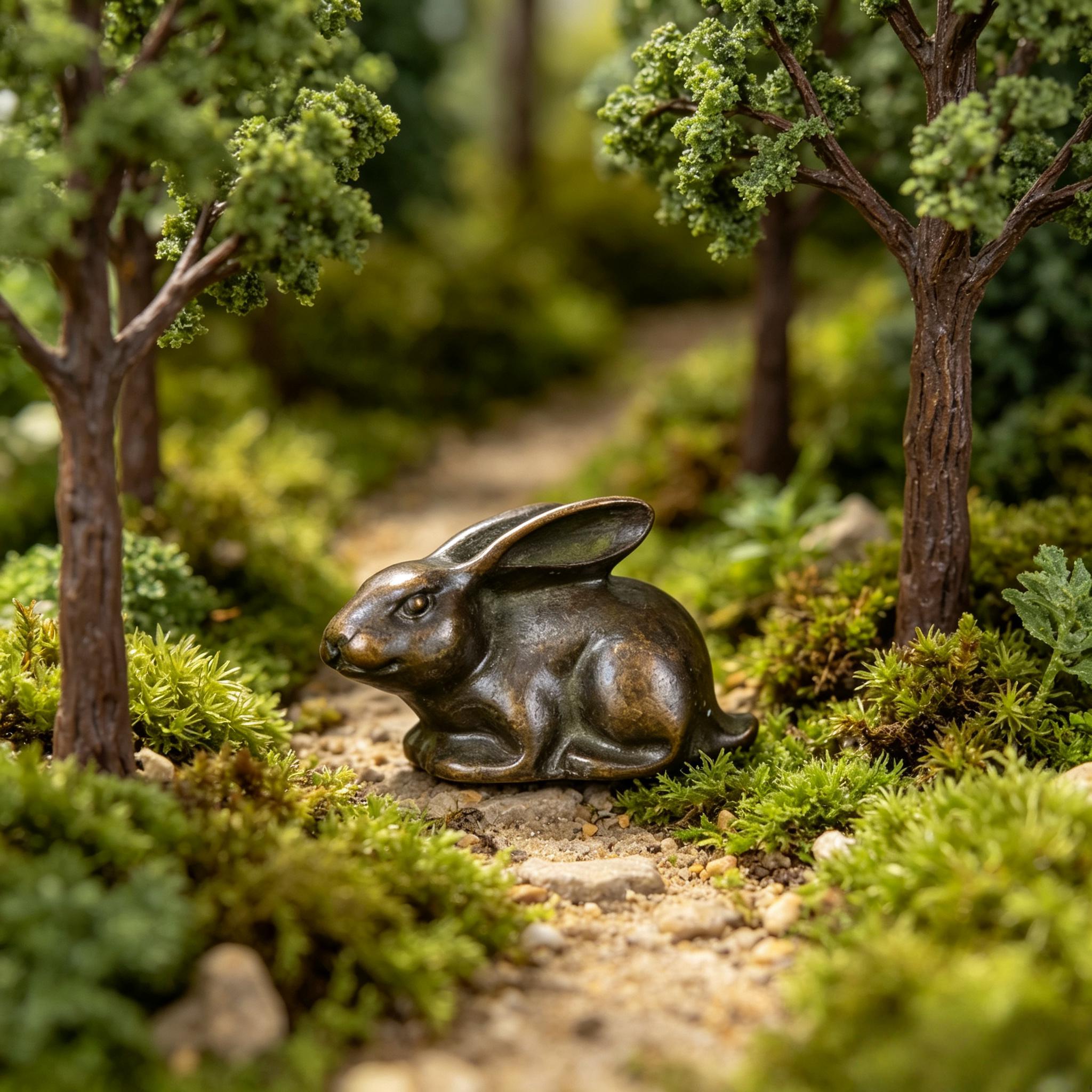 Copper The Rabbit Retro Solid Copper Miniature Rabbit Statue / Home Desktop Decoration ...
