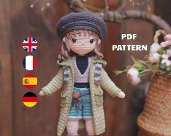 Patrón de muñeca de ganchillo Elisa - Muñeca amigurumi - Tutorial en PDF