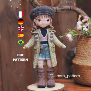 Modèle de poupée Elisa au crochet - Poupée amigurumi - Tutoriel PDF en 5 langues
