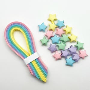Assorted Pastels Handmade Origami Paper Stars Strips // Origami Wishing Stars // Origami Party Decorations // Lucky Stars //